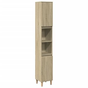 vidaXL Badkamerkast 30x30x190 cm bewerkt hout sonoma eikenkleurig