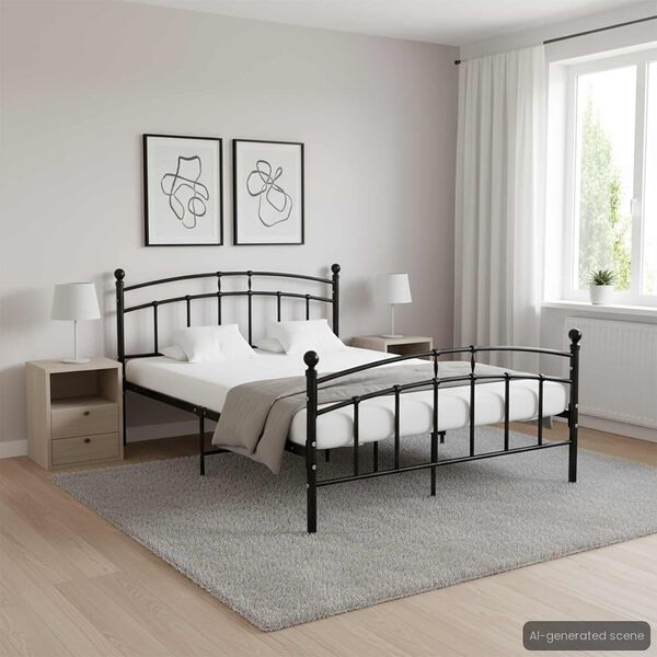 vidaXL Bedframe metaal zwart 200x200 cm