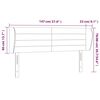 vidaXL Hoofdbord met randen 147x23x78/88 cm stof zwart