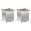 vidaXL Plantenbak met led 2 st zilver 30 x 30 x 30 cm