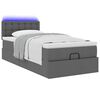 vidaXL Bed poef met matras en LED's 90x200 cm stof donkergrijs