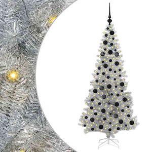 vidaXL Kerstboom met 300 LED met standaard Zilver 180 cm PET