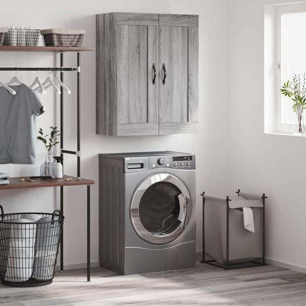 vidaXL Wandkast 69,5x34x90 cm bewerkt hout grijs sonoma eikenkleurig