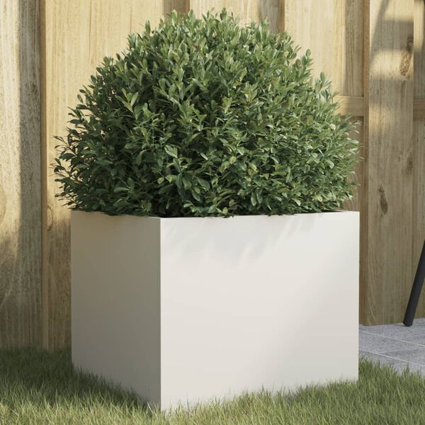 vidaXL Plantenbak 32x30x29 cm staal wit