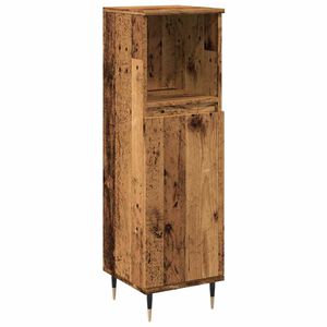 vidaXL Badkamerkast 30x30x100 cm bewerkt hout oud houtkleurig