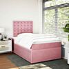 vidaXL Boxspring met matras fluweel roze 120x200 cm