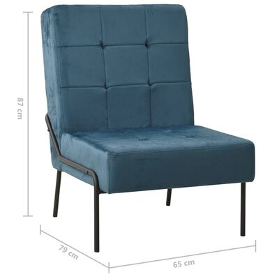 vidaXL Relaxstoel 65x79x87 cm fluweel blauw