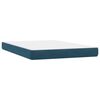 vidaXL Boxspring met matras fluweel donkerblauw 140x220 cm