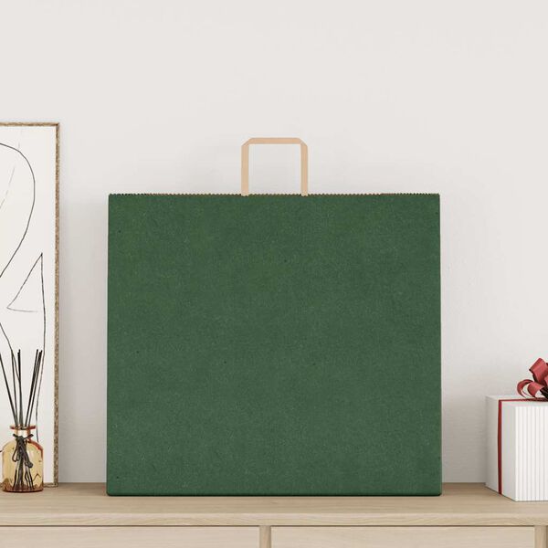 vidaXL Papieren zakken 50 st met hengsels 54x15x49 cm groen