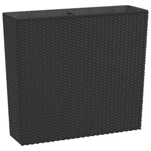 vidaXL Plantenbak met uitneembare bak rattan-look 12/44 L PP antraciet