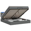 vidaXL Ottoman Bed met Matrassen en LED Donkergrijs 160 x 200 cm Stof