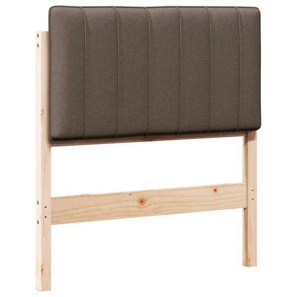 vidaXL Gestoffeerd hoofdbord Bruin en Taupe 75 cm Massief grenenhout