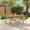 vidaXL Tuin Eetset 5 pcs Grijs en bruin Massief acaciahout