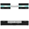 vidaXL Tv-wandmeubelset met LED-verlichting hoogglans zwart 5-delig