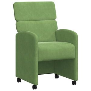 vidaXL Eetkamerstoelen met Wieltjes 2 pcs Lichtgroen 58 x 65 x 98 cm