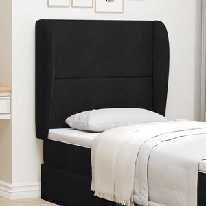 vidaXL Hoofdbord oor Zwart 80 x 23 x 6 cm Fluweel