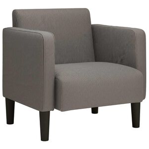 vidaXL Fauteuil met armleuningen 54 cm corduroy stof lichtgrijs