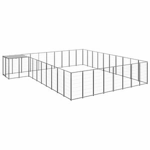 vidaXL Hondenkennel 25,41 m&sup2; staal zwart