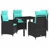 vidaXL Buiten eettafelset 5 st poly rattan