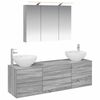 vidaXL Badkamermeubelset 4 st Grijs Sonoma Bewerkt hout en glas