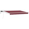 vidaXL Handbediende luifel met LED's Bordeauxrood en Wit 3 x 2 m
