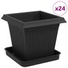 vidaXL Plantenpotten 24 st Zwart Kunststof