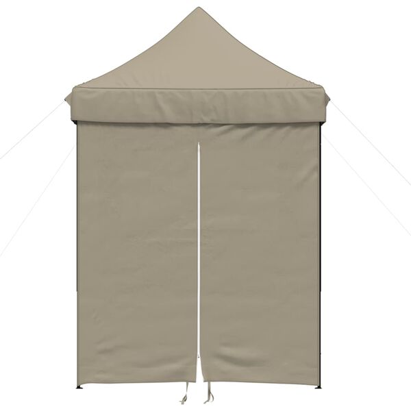 vidaXL Partytent inklapbaar pop-up met 4 zijwanden taupe