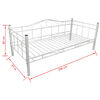 vidaXL Slaapbank metaal wit 90x200 cm