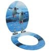 vidaXL Toiletbril met soft-close deksel pingu&iuml;n MDF
