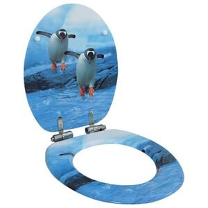 vidaXL Toiletbril met soft-close deksel pingu&iuml;n MDF