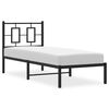 vidaXL Bedframe met hoofdbord metaal zwart 80x200 cm
