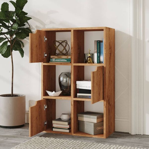 vidaXL Boekenkast 60x27,5x88 cm bewerkt hout bruineiken