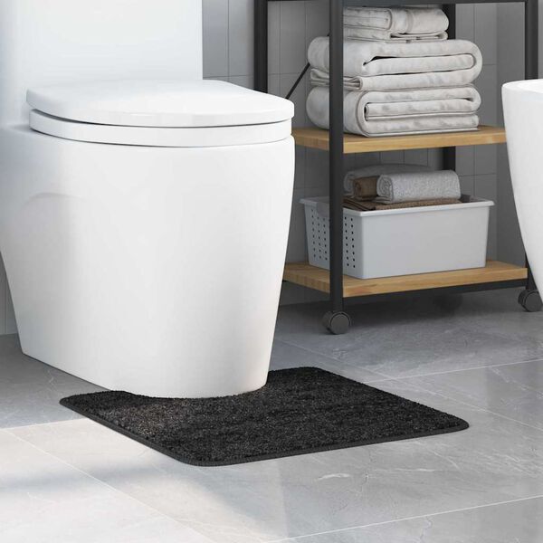 vidaXL Antislip Badmat met Toilet Cut Donkergrijs 50 x 50 cm PP