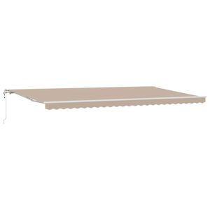 vidaXL Uitschuifbare luifel Beige 600 &times; 300 cm Stof en Aluminium