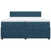 vidaXL Boxspring met matras fluweel blauw 200x200 cm