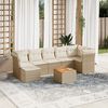 vidaXL 8-delige Loungeset met kussens poly rattan beige
