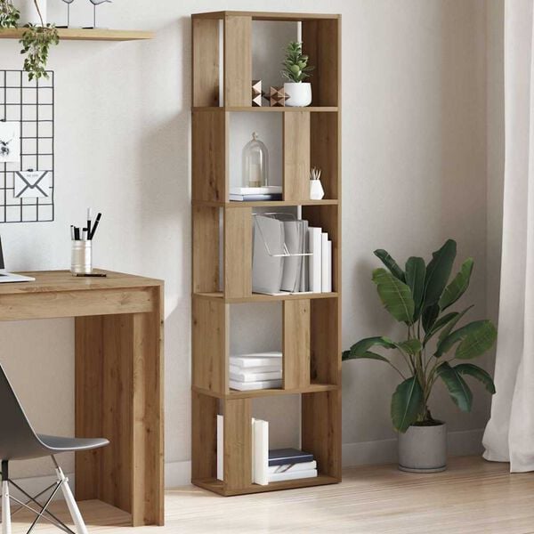 vidaXL Boekenkast 45x24x159 cm bewerkt hout artisanaal eikenkleur