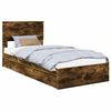 vidaXL Opslag bed met lade Gerookt eiken 90 x 200 cm Bewerkt hout
