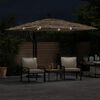 vidaXL Parasol met LED's en stalen paal 269x269x235 cm bruin