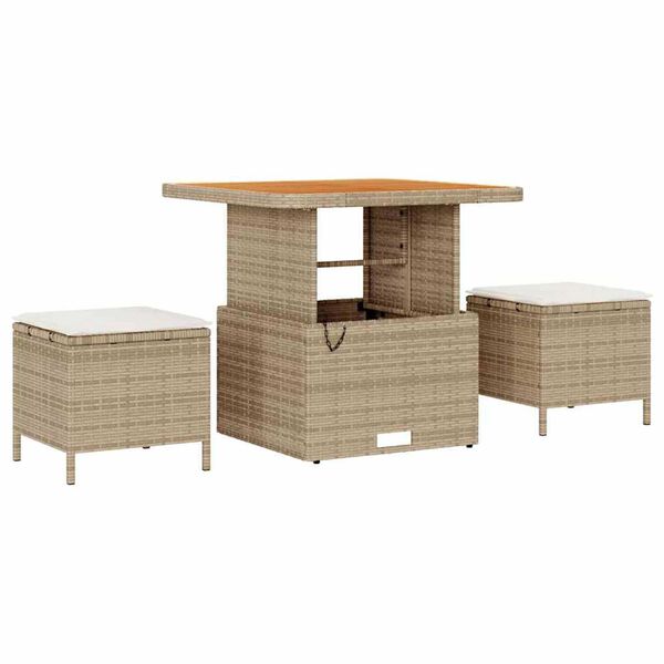 vidaXL Tuin Sofa Set met kussen 11 pcs Beige en Cr&egrave;me poly rattan