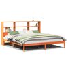 vidaXL Bed met boekenkast zonder matras grenenhout wasbruin 200x200 cm