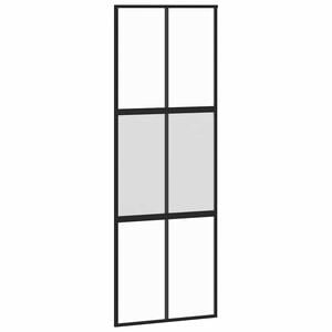 vidaXL Schuifdeur 76x205 cm gehard glas en aluminium zwart