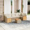vidaXL 8-delige Loungeset met kussens poly rattan beige