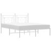 vidaXL Bedframe met hoofdbord metaal wit 150x200 cm