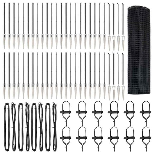 vidaXL Afrasteringspaal Grijs 100 x 0,6 m (19 x 19 mm gaas)