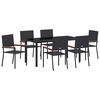 vidaXL Tuin eettafelset 7 st Zwart poly rattan
