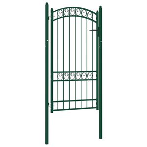 vidaXL Poort met gebogen bovenkant 100x175 cm staal groen