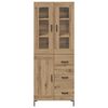 vidaXL Hoge kast met lade 2 pcs Artisan Eiken Bewerkt hout