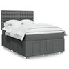 vidaXL Boxspring met matras stof donkergrijs 160x200 cm