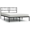 vidaXL Bedframe met hoofdbord metaal zwart 140x200 cm